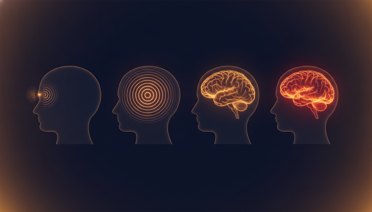 Four-stage progression of concussion severity, from brief symptoms to persistent post-concussion effects